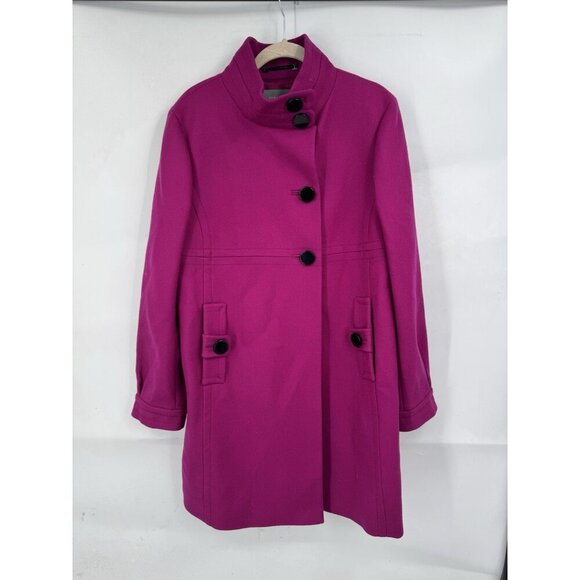 Ann Taylor Jackets & Blazers - Ann Taylor Pea Coat Women 12 Pink Double Button Preppy Mature Business City